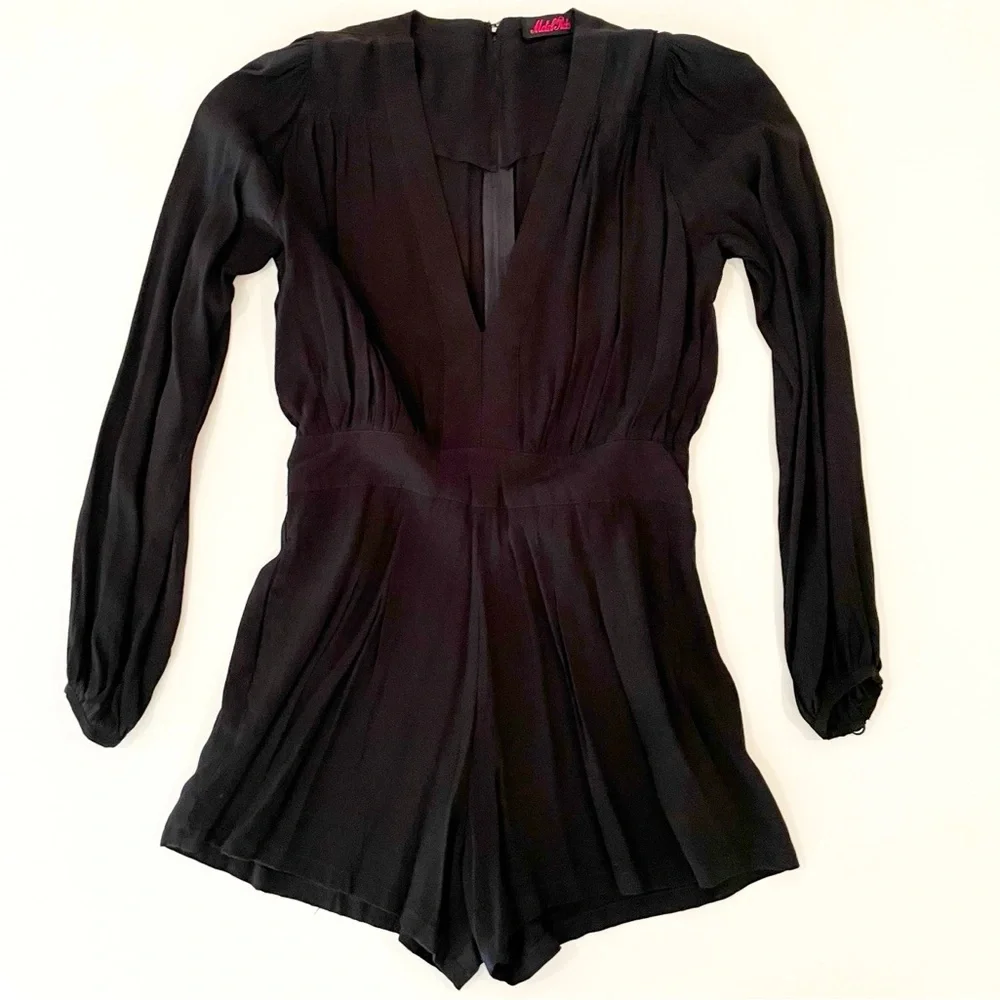 Motel Rocks Black Long Sleeve Romper - Picture 2 of 10